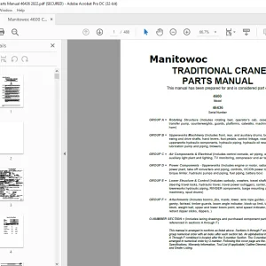 Manitowoc Traditional Crane 4600 Parts Manual SN 46436 - PDF DOWNLOAD
