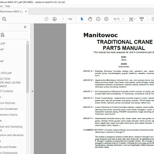Manitowoc Traditional Crane 4600 Parts Manual SN 46485 - PDF DOWNLOAD