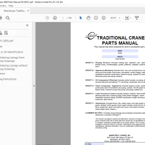 Manitowoc Traditional Crane 4600 Parts Manual SN 46521 - PDF DOWNLOAD