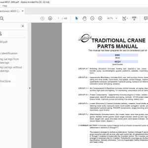 Manitowoc Traditional Crane 4600 Parts Manual SN 46521 - PDF DOWNLOAD