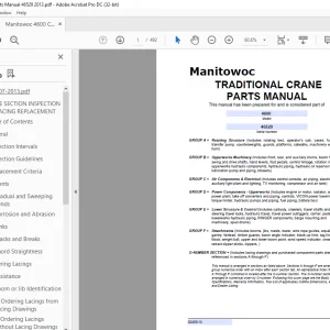 Manitowoc Traditional Crane 4600 Parts Manual SN 46529 PDF