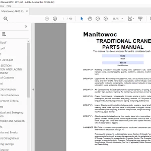 Manitowoc Traditional Crane 4600 Parts Manual SN 46531 - PDF DOWNLOAD
