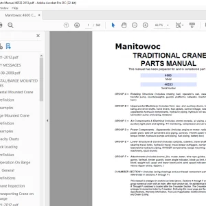 Manitowoc Traditional Crane 4600 Parts Manual SN 46533 - PDF DOWNLOAD
