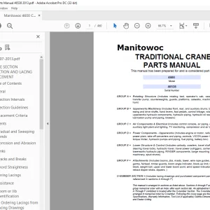 Manitowoc Traditional Crane 4600 Parts Manual SN 46538 - PDF DOWNLOAD