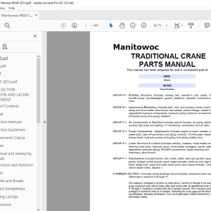 Manitowoc Traditional Crane 4600 Parts Manual SN 46540 - PDF DOWNLOAD