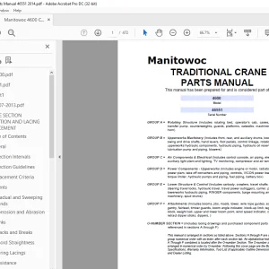 Manitowoc Traditional Crane 4600 Parts Manual SN 46551 - PDF DOWNLOAD