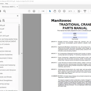 Manitowoc Traditional Crane 4600 Parts Manual SN 46552 - PDF DOWNLOAD