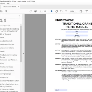 Manitowoc Traditional Crane 4600 Parts Manual SN 46558 PDF