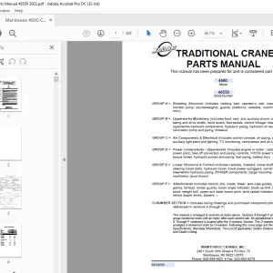 Manitowoc Traditional Crane 4600 Parts Manual SN 46559  - PDF DOWNLOAD