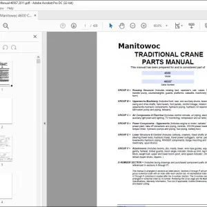 Manitowoc Traditional Crane 4600 Parts Manual SN 46567 - PDF DOWNLOAD