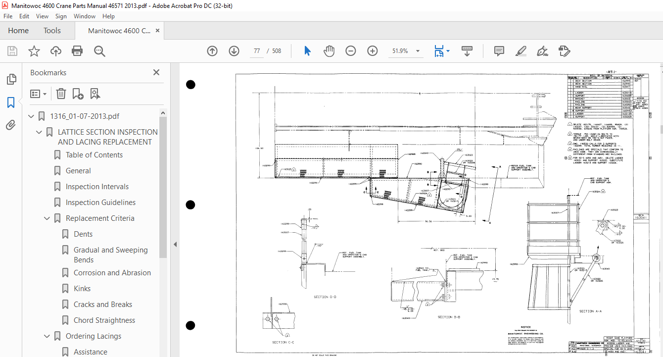 Manitowoc Traditional Crane 4600 Parts Manual SN 46571 - PDF DOWNLOAD ...