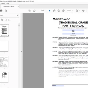 Manitowoc Traditional Crane 4600 Parts Manual SN 46602 - PDF DOWNLOAD