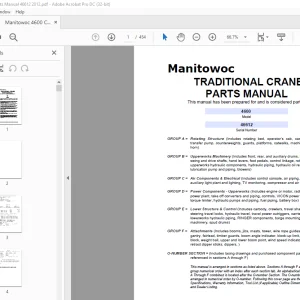 Manitowoc Traditional Crane 4600 Parts Manual SN 46612 - PDF DOWNLOAD