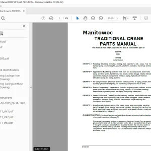 Manitowoc Traditional Crane 6000W Parts Manual SN 60002 - PDF DOWNLOAD