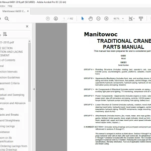 Manitowoc Traditional Crane 6400 Parts Manual SN 64001 - PDF DOWNLOAD