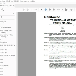 Manitowoc Traditional Crane M-50W Parts Manual SN 510320 - PDF DOWNLOAD