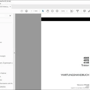 STEYR 4085 4095 4105 Traktor WARTUNGSHANDBUCH 47531630 PDF