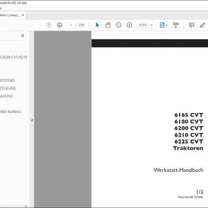 STEYR 6165 CVT 6180 CVT 6200 CVT 6210 CVT 6225 CVT Werkstatt-Handbuch PDF