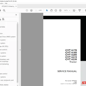 STEYR CVT 6170 CVT 6185 CVT 6205 CVT 6215 CVT 6230 Service Manual PDF