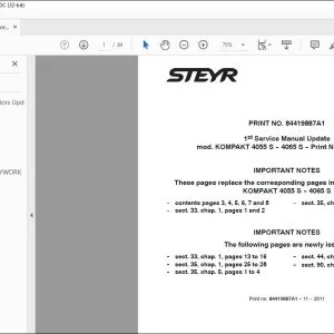 STEYR KOMPAKT 4055 S 4065 S Service Manual 84419887A - PDF DOWNLOAD