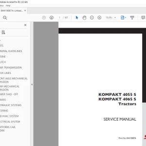 STEYR KOMPAKT 4055 S KOMPAKT 4065 S Tractor Service Manual 84419887A PDF
