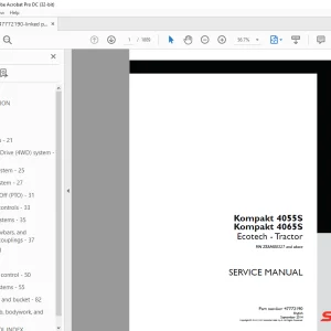 STEYR Kompakt 4055S Kompakt 4065S Tractor Service Manual PDF