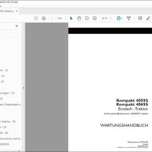 STEYR Kompakt 4055S Kompakt 4065S Traktor WARTUNGSHANDBUCH 47772193 PDF