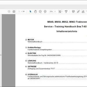 STEYR M948, M958, M952, M963 Traktoren WERKSTATTHANDBUCH 7-95110 PDF