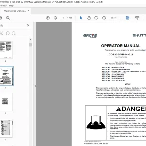 Shuttlelift Grove Crane CD3339 / YB4409-2 Operator Manual - PDF DOWNLOAD