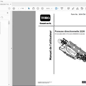 TORO Foreuse directionnelle 2226 Manuel del'utilisateur 3414-734 PDF