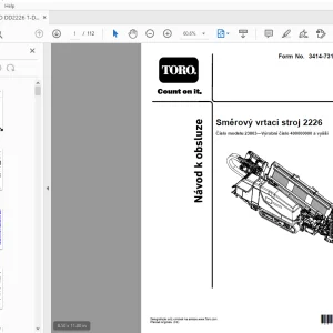 TORO Směrový vrtací stroj 2226 Návod k obsluze 3414-731 PDF