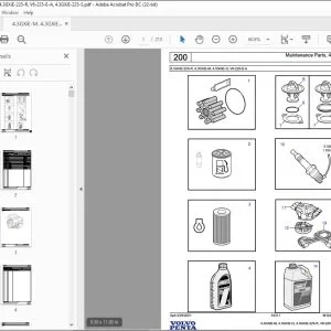 Volvo Penta 4.3GXiE-M, 4.3GXiE-Q, 4.3GXiE-225-R, V6-225-E-A, 4.3GXiE-225-S Parts Manual PDF