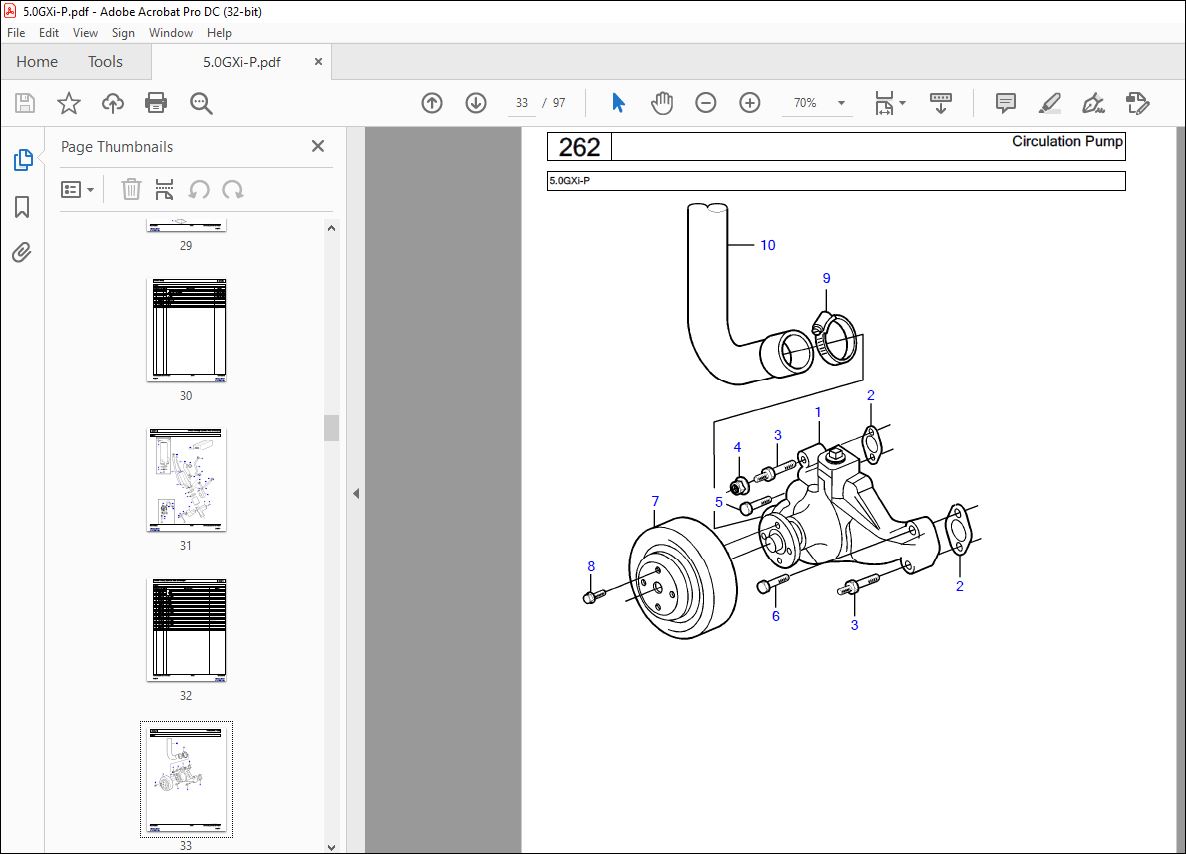 Volvo Penta 5.0GXi-P Marine Gasoline Engine Parts Manual - PDF DOWNLOAD