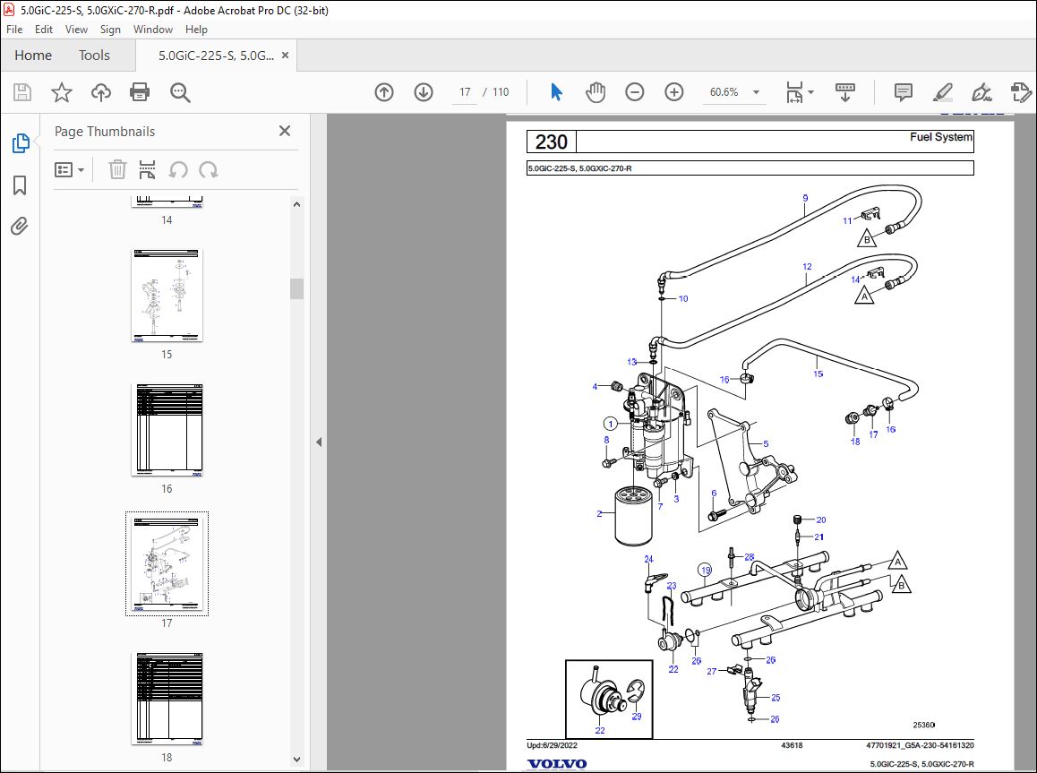 Volvo Penta 5.0GiC-225-S, 5.0GXiC-270-R Parts Manual PDF - HeyDownloads