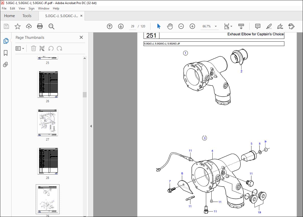 Volvo Penta 5.0GiC-J, 5.0GXiC-J, 5.0GXiC-JF Parts Manual PDF