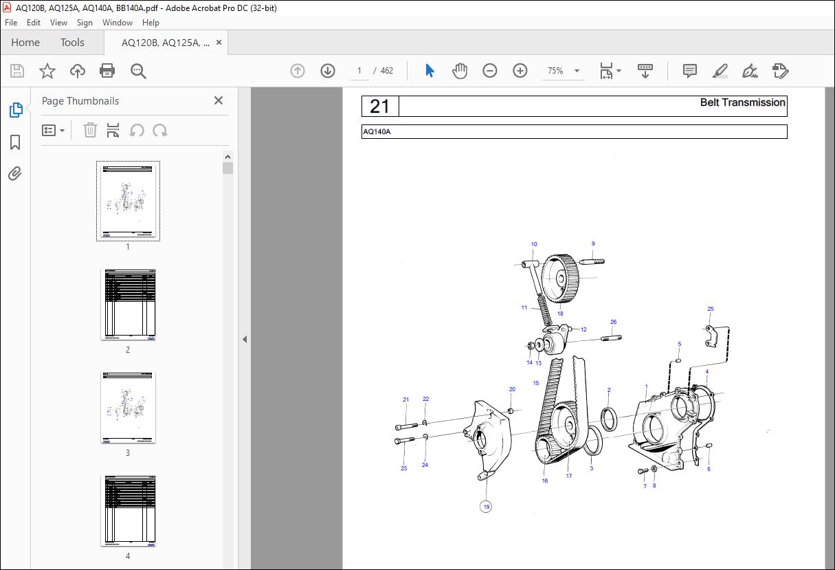 Volvo Penta AQ120B, AQ125A, AQ140A, BB140A Parts Manual PDF ...