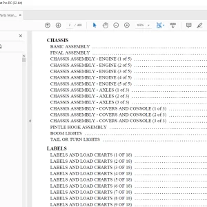 Xtreme Telehandler XR1045 Forklift Parts Manual - PDF DOWNLOAD