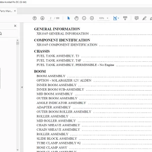 Xtreme Telehandler XR1045 Forklift Parts Manual - PDF DOWNLOAD