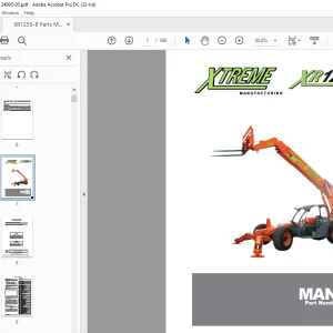 Xtreme Telehandler XR1255-B Forklift Parts Manual  - PDF DOWNLOAD