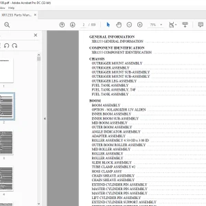 Xtreme Telehandler XR1255 Forklift Parts Manual - PDF DOWNLOAD