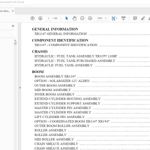 Xtreme Telehandler XR1347 Forklift Parts Manual  - PDF DOWNLOAD