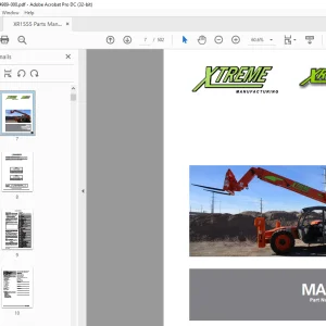 Xtreme Telehandler XR1555 Forklift Parts Manual  - PDF DOWNLOAD