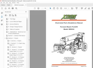 Xtreme Telehandler XR2034 Forward Reach Forklift Parts Breakdown Manual PDF