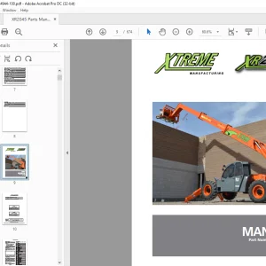 Xtreme Telehandler XR2045 Forklift Parts Manual - PDF DOWNLOAD