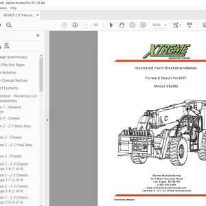 Xtreme Telehandler XR2450 Forklift Parts Manual - PDF DOWNLOAD