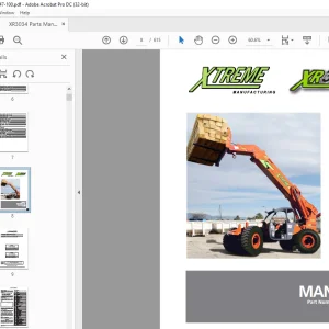 Xtreme Telehandler XR3034 Forklift Parts Manual  - PDF DOWNLOAD
