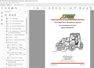 Xtreme Telehandler XR620-621 Forklift Parts Manual - PDF DOWNLOAD