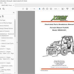 Xtreme Telehandler XR620-621 Forklift Parts Manual - PDF DOWNLOAD