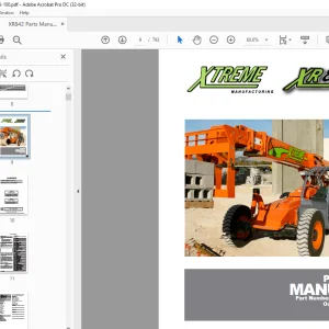 Xtreme Telehandler XR842 Forklift Parts Manual -  PDF DOWNLOAD
