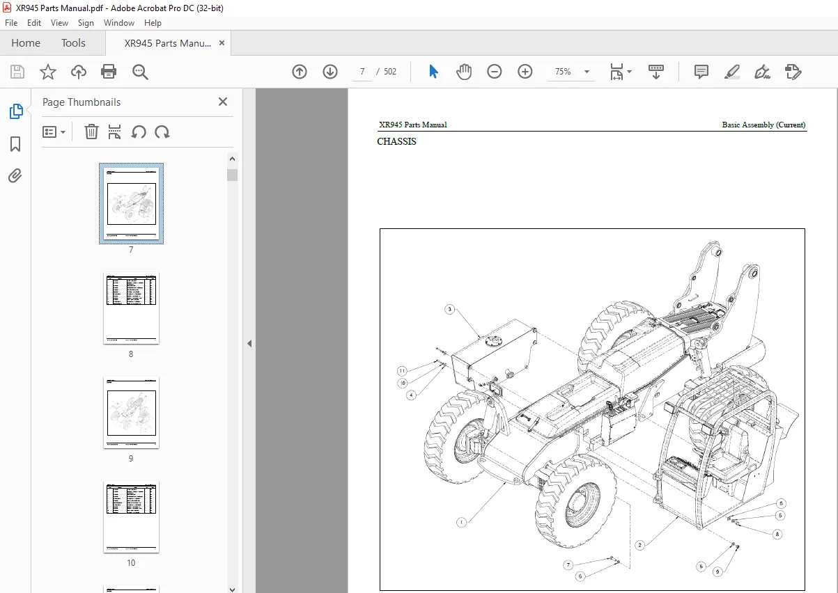 Xtreme Telehandler XR945 Forklift Parts Manual - PDF DOWNLOAD - Image 3